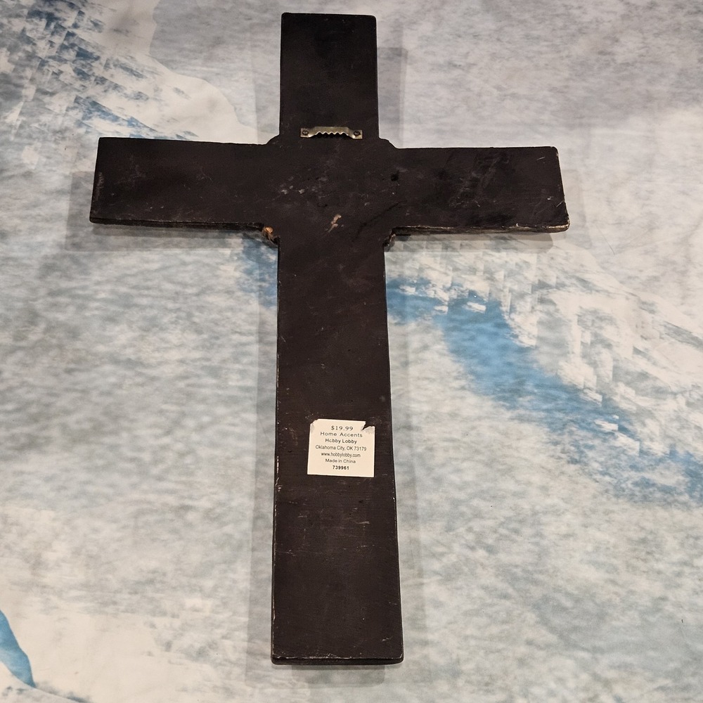 19" Rustic Farmhouse Cross Wall Decor Christian Home Accent - Picture 4 of 6